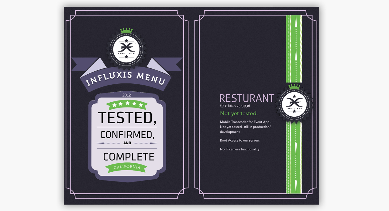 Influxis Menu